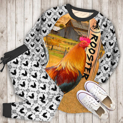Rooster Rooster Personalized Name Pajama Set | Pajamas | Cotton Sleepwear Sets | Soft Long Sleeve Pjs | Raglan Shirt and Pants Set