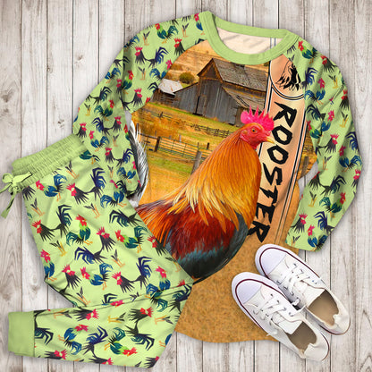 Rooster Rooster Personalized Name Pajama Set | Pajamas | Cotton Sleepwear Sets | Soft Long Sleeve Pjs | Raglan Shirt and Pants Set
