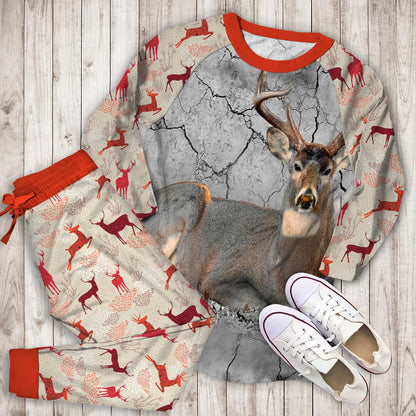 Deer Hunting Pajama Set | Pajamas | Cotton Sleepwear Sets | Soft Long Sleeve Pjs | Raglan Shirt and Pants Set
