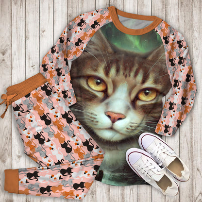 Cat Pajama Set | Pajamas | Cotton Sleepwear Sets | Soft Long Sleeve Pjs | Raglan Shirt and Pants Set