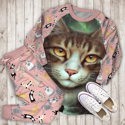 Cat Pajama Set | Pajamas | Cotton Sleepwear Sets | Soft Long Sleeve Pjs | Raglan Shirt and Pants Set