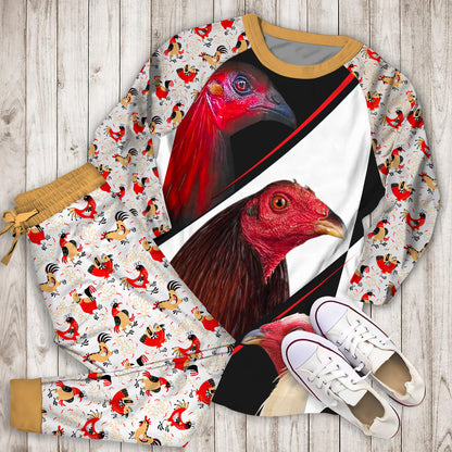 Rooster Personalized Name Pajama Set |Sleepwear Pjs Sets | Raglan Shirt Pants Set