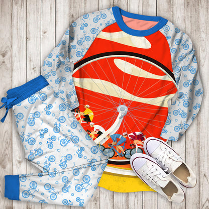 Bicycle Pajama Set | Pajamas | Cotton Sleepwear Sets | Soft Long Sleeve Pjs | Raglan Shirt and Pants Set