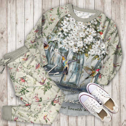 Humming Bird Pajama Set | Pajamas | Cotton Sleepwear Sets | Soft Long Sleeve Pjs | Raglan Shirt and Pants Set