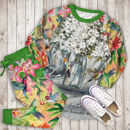 Humming Bird Pajama Set | Pajamas | Cotton Sleepwear Sets | Soft Long Sleeve Pjs | Raglan Shirt and Pants Set