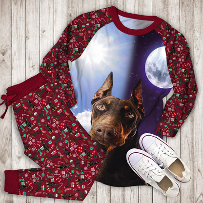 Doberman Pinscher Pajama Set |Sleepwear Pjs Sets | Raglan Shirt Pants Set
