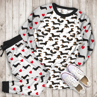 Dachshund Pajama Set | Pajamas | Cotton Sleepwear Sets | Soft Long Sleeve Pjs | Raglan Shirt and Pants Set