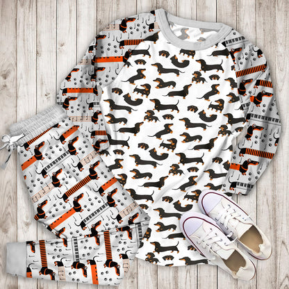 Dachshund Pajama Set | Pajamas | Cotton Sleepwear Sets | Soft Long Sleeve Pjs | Raglan Shirt and Pants Set