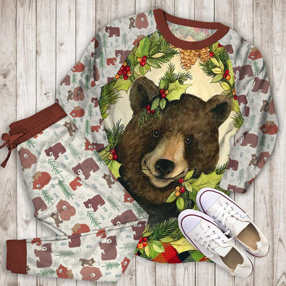 Bear Pajama Set | Pajamas | Cotton Sleepwear Sets | Soft Long Sleeve Pjs | Raglan Shirt and Pants Set