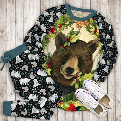 Bear Pajama Set | Pajamas | Cotton Sleepwear Sets | Soft Long Sleeve Pjs | Raglan Shirt and Pants Set