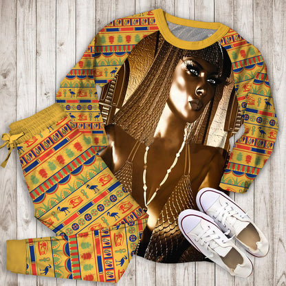 Ancient Egypt Pajama Set | Pajamas | Cotton Sleepwear Sets | Soft Long Sleeve Pjs | Raglan Shirt and Pants Set