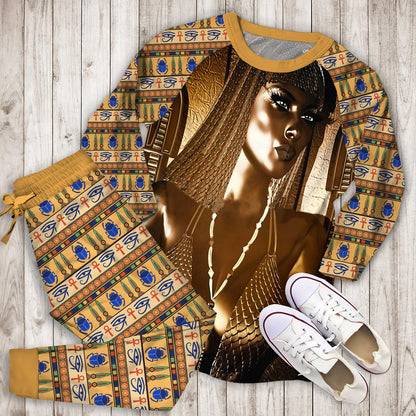 Ancient Egypt Pajama Set | Pajamas | Cotton Sleepwear Sets | Soft Long Sleeve Pjs | Raglan Shirt and Pants Set