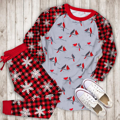 Winter Cardinal Pajama Set |Sleepwear Pjs Sets | Raglan Shirt Pants Set
