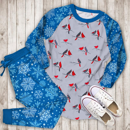 Winter Cardinal Pajama Set |Sleepwear Pjs Sets | Raglan Shirt Pants Set