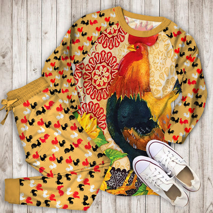 Rooster Pajama Set | Pajamas | Cotton Sleepwear Sets | Soft Long Sleeve Pjs | Raglan Shirt and Pants Set