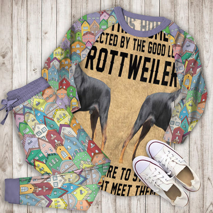 This Home Rottweiler Pajama Set |Sleepwear Pjs Sets | Raglan Shirt Pants Set