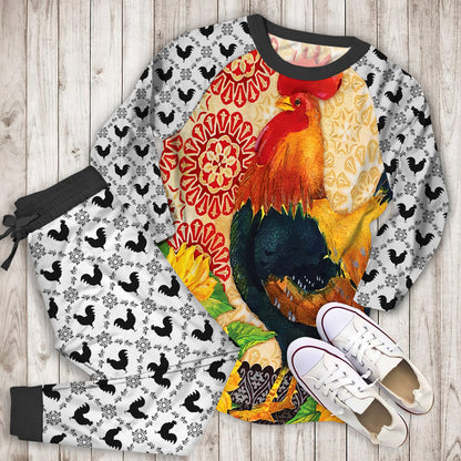 Rooster Pajama Set | Pajamas | Cotton Sleepwear Sets | Soft Long Sleeve Pjs | Raglan Shirt and Pants Set