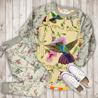 Hummingbird Pajama Set |Sleepwear Pjs Sets | Raglan Shirt Pants Set