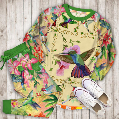 Hummingbird Pajama Set |Sleepwear Pjs Sets | Raglan Shirt Pants Set