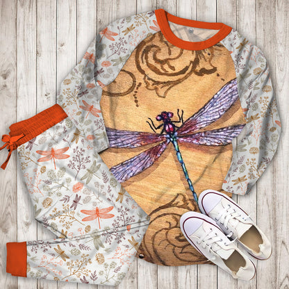 Dragonfly Pajama Set | Pajamas | Cotton Sleepwear Sets | Soft Long Sleeve Pjs | Raglan Shirt and Pants Set
