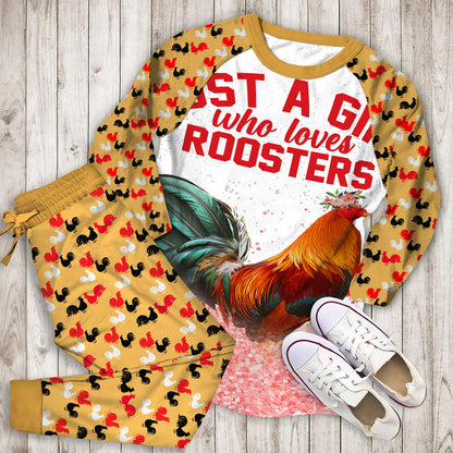 Rooster Personalized Name Pajama Set |Sleepwear Pjs Sets | Raglan Shirt Pants Set