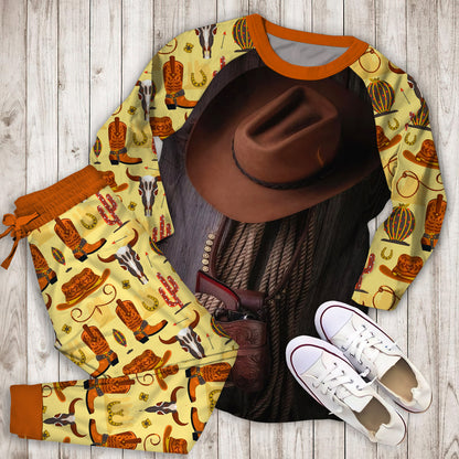 Cowboy Pajama Set |Sleepwear Pjs Sets | Raglan Shirt Pants Set
