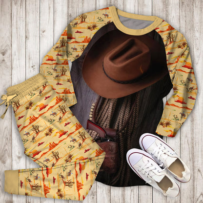 Cowboy Pajama Set |Sleepwear Pjs Sets | Raglan Shirt Pants Set