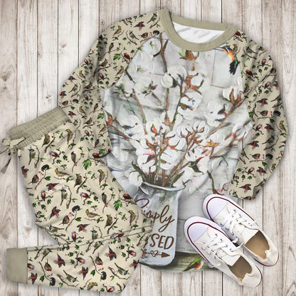 Humming Bird Pajama Set | Pajamas | Cotton Sleepwear Sets | Soft Long Sleeve Pjs | Raglan Shirt and Pants Set