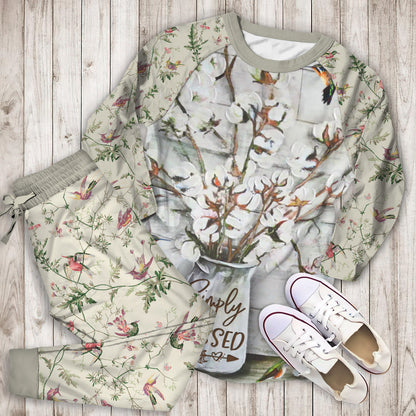 Humming Bird Pajama Set | Pajamas | Cotton Sleepwear Sets | Soft Long Sleeve Pjs | Raglan Shirt and Pants Set