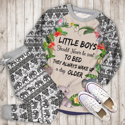 Elephant Pajama Set | Pajamas | Cotton Sleepwear Sets | Soft Long Sleeve Pjs | Raglan Shirt and Pants Set