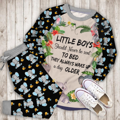 Elephant Pajama Set | Pajamas | Cotton Sleepwear Sets | Soft Long Sleeve Pjs | Raglan Shirt and Pants Set