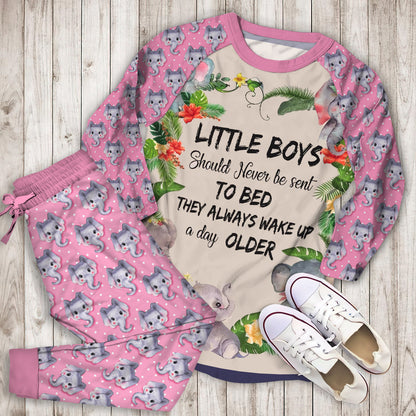 Elephant Pajama Set | Pajamas | Cotton Sleepwear Sets | Soft Long Sleeve Pjs | Raglan Shirt and Pants Set