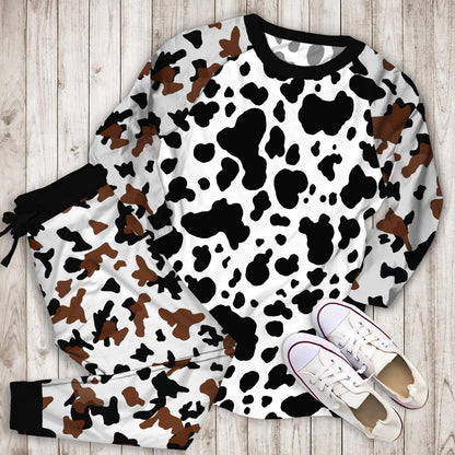 Cow Pajama Set | Pajamas | Cotton Sleepwear Sets | Soft Long Sleeve Pjs | Raglan Shirt and Pants Set
