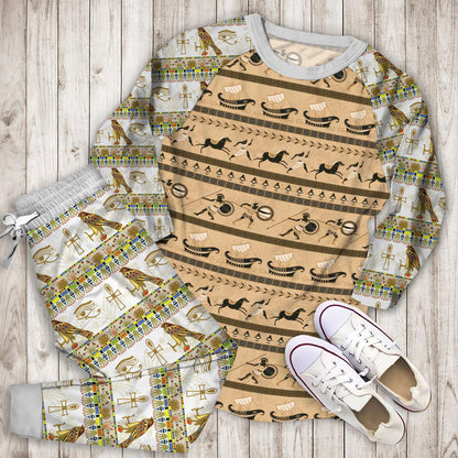 Ancient Greek Pajama Set |Sleepwear Pjs Sets | Raglan Shirt Pants Set