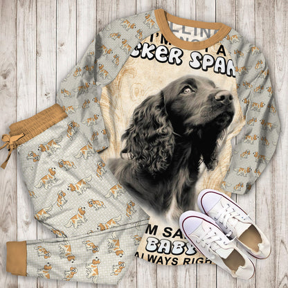 Cocker Spaniel Vintage Pajama Set |Sleepwear Pjs Sets | Raglan Shirt Pants Set