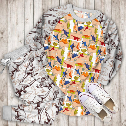 Dinosaur Pajama Set | Pajamas | Cotton Sleepwear Sets | Soft Long Sleeve Pjs | Raglan Shirt and Pants Set