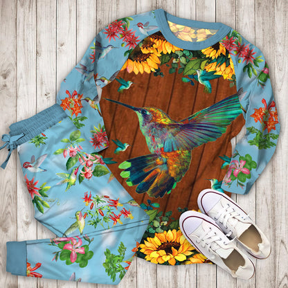 Humming Bird Pajama Set | Pajamas | Cotton Sleepwear Sets | Soft Long Sleeve Pjs | Raglan Shirt and Pants Set