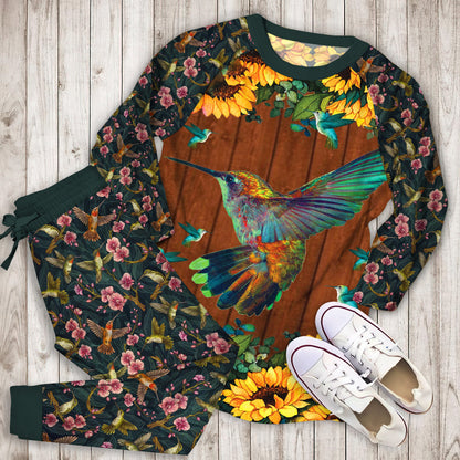 Humming Bird Pajama Set | Pajamas | Cotton Sleepwear Sets | Soft Long Sleeve Pjs | Raglan Shirt and Pants Set