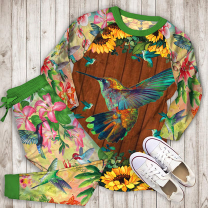 Humming Bird Pajama Set | Pajamas | Cotton Sleepwear Sets | Soft Long Sleeve Pjs | Raglan Shirt and Pants Set