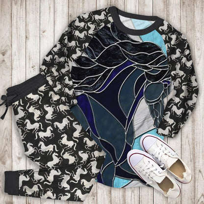 Horse Pajama Set | Pajamas | Cotton Sleepwear Sets | Soft Long Sleeve Pjs | Raglan Shirt and Pants Set