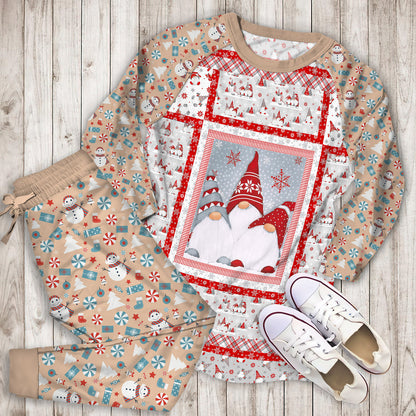 Christmas Gnome Pajama Set |Sleepwear Pjs Sets | Raglan Shirt Pants Set