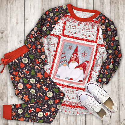 Christmas Gnome Pajama Set |Sleepwear Pjs Sets | Raglan Shirt Pants Set