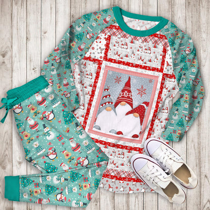Christmas Gnome Pajama Set |Sleepwear Pjs Sets | Raglan Shirt Pants Set