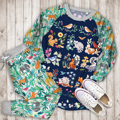 Animal Pajama Set | Pajamas | Cotton Sleepwear Sets | Soft Long Sleeve Pjs | Raglan Shirt and Pants Set