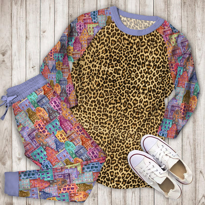 Home Cheetah RePajama Set | Pajamas | Cotton Sleepwear Sets | Soft Long Sleeve Pjs | Raglan Shirt and Pants Set