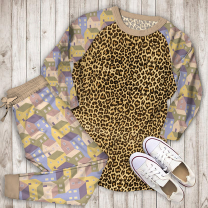 Home Cheetah RePajama Set | Pajamas | Cotton Sleepwear Sets | Soft Long Sleeve Pjs | Raglan Shirt and Pants Set