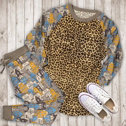 Home Cheetah RePajama Set | Pajamas | Cotton Sleepwear Sets | Soft Long Sleeve Pjs | Raglan Shirt and Pants Set