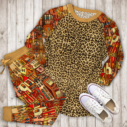 Home Cheetah RePajama Set | Pajamas | Cotton Sleepwear Sets | Soft Long Sleeve Pjs | Raglan Shirt and Pants Set