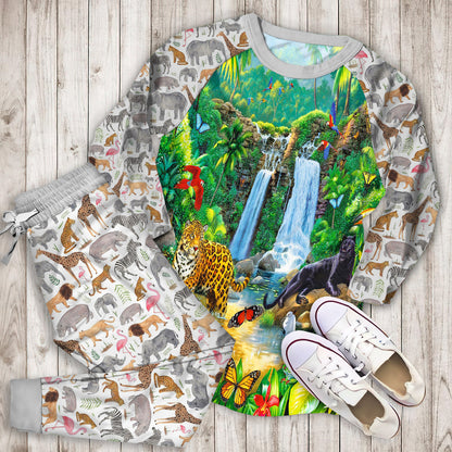 Animal Pajama Set | Pajamas | Cotton Sleepwear Sets | Soft Long Sleeve Pjs | Raglan Shirt and Pants Set