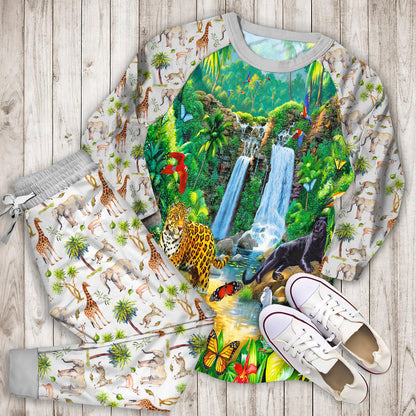 Animal Pajama Set | Pajamas | Cotton Sleepwear Sets | Soft Long Sleeve Pjs | Raglan Shirt and Pants Set